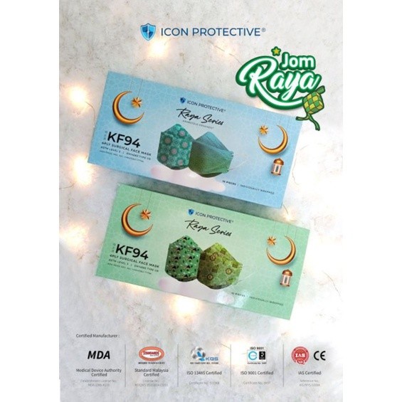 Masker KF94 Edisi Hari Raya Lebaran Masker Motif Idul Fitri 10 pcs