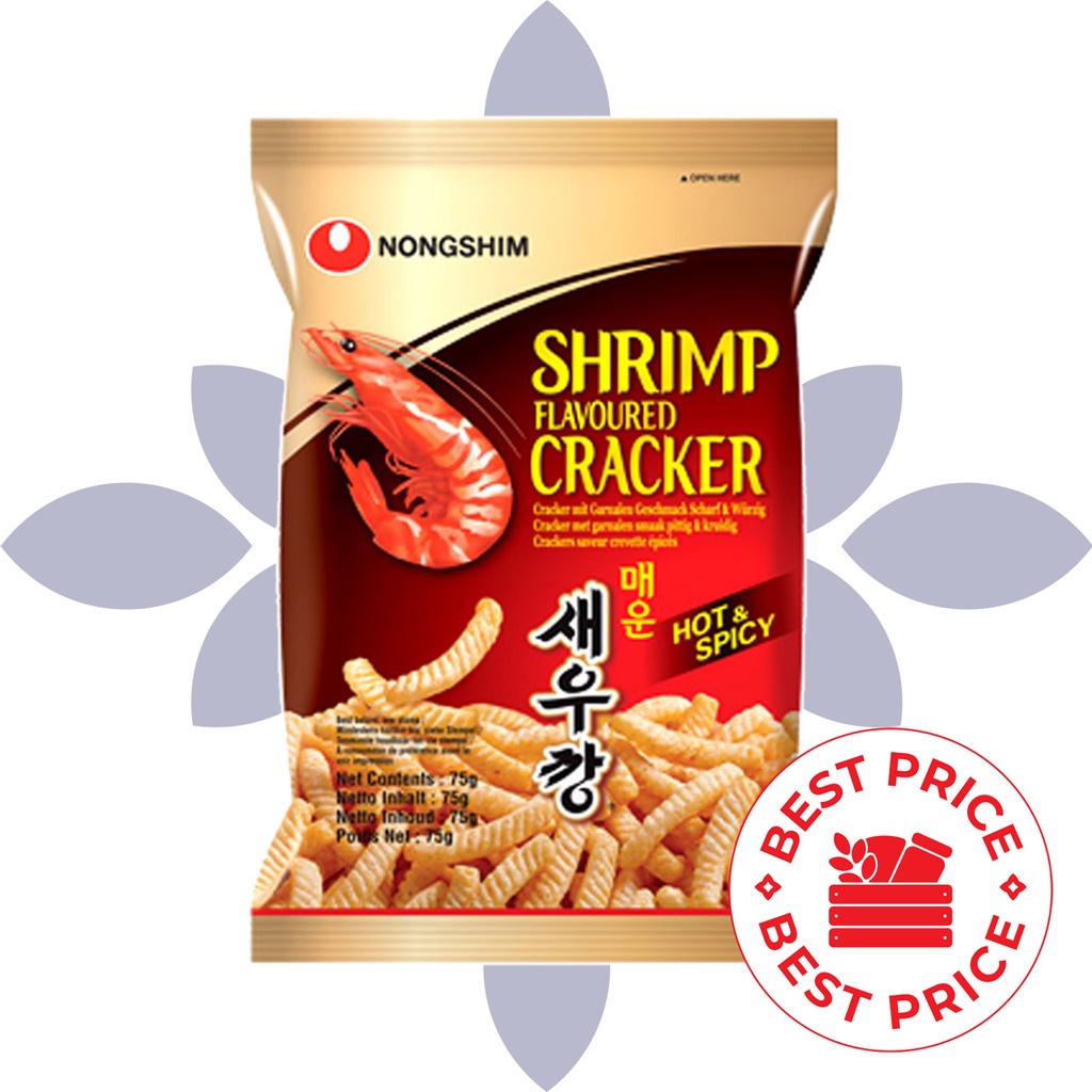 NONGSHIM - SHRIMP CRACKER RASA PEDAS HOT SPICY - 75 GR (KOREAN SNACK)