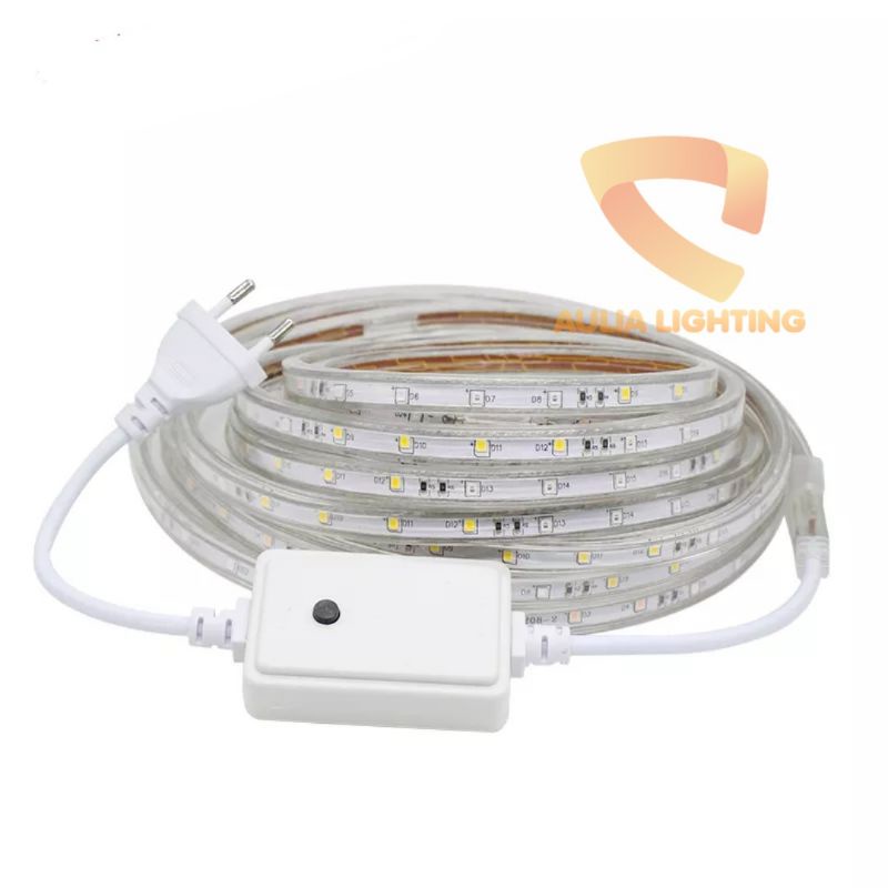 LAMPU STRIP 220V METERAN MERAH PUTIH RGB SELANGWARNA WARNI AGUSTUS PROMO MERDEKA LED PESTA HIAS ROPE LIGHT VIRAL SMD 2835 / 3528