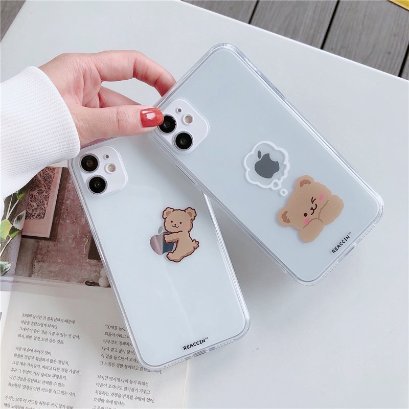 Bubble Bear Transparan Polos Softcase for iphone XS XS Max XR 11 Pro Max 12 Pro Max 13 Pro Max