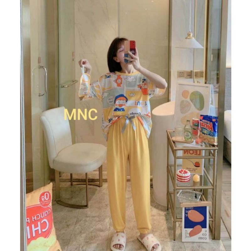 SETELAN PIYAMA IMPORT CP JOGER PEKO KUNING