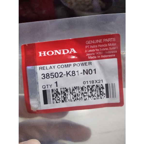 RELAY COMP POWER BEAT RELAY BEAT RELAY STATER BEAT SIKRING STATER BEAT MICRO ISO BEAT 38502K81N01-4