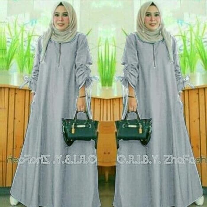 MAXI DRESS GAMIS PANJANG SILVER ABU BIG SIZE XXL JUMBO LANIKA GESSA ThevaStore