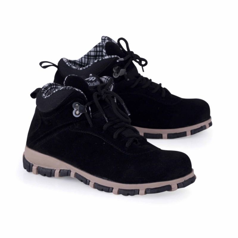 TERBARU ORIGINAL Sepatu Boot Kulit |  Sepatu Boots Anak Laki Laki Premium Keren Stylish Distro Warna Hitam Cream 31 - 35 | Sepatu Bot Casual Fashion Anak Cowok