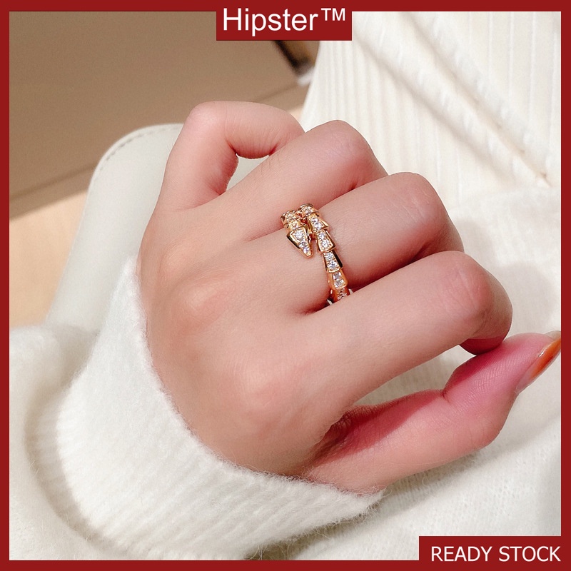 Fashion Personality Small Snake Diamond-Studded Ring