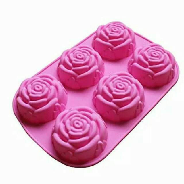 Cetakan coklat puding mawar silikon rose silicone mold