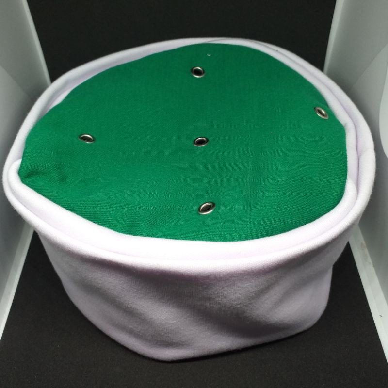 Peci Maiyah - Putih Atas Hijau