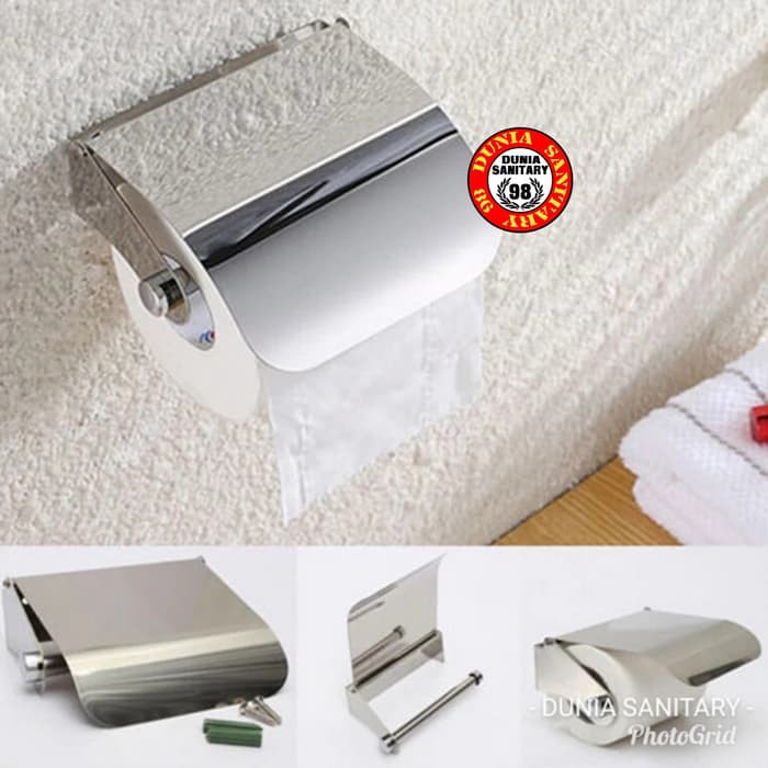 tempat tissue gulung Stainles /dispenser tissu /tisu toilet