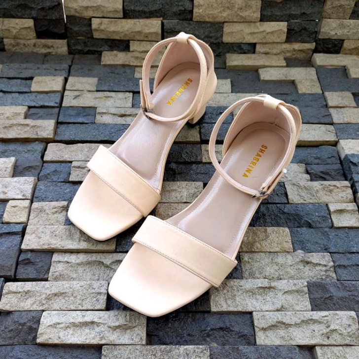 Shabrina Heels Olivia Cream Sepatu Big Size Jumbo 41-45