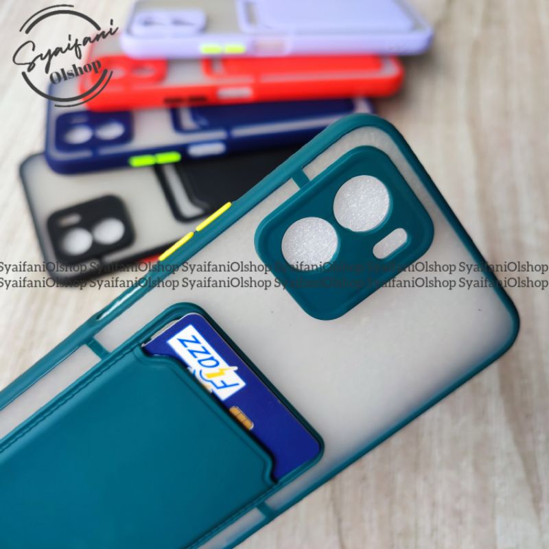 Card Case Vivo Y15s / Vivo V2120 Case Slot Kartu + Protection Camera