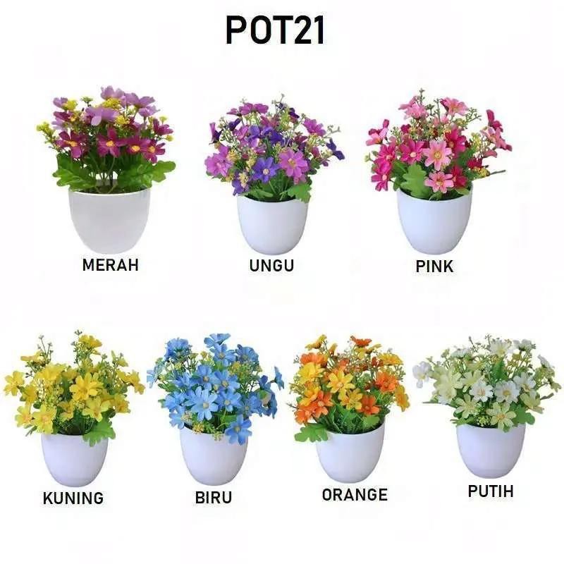 Ornamen Pot Tanaman Bunga seruni Dekorasi Tanaman Hias Tanaman Plastik