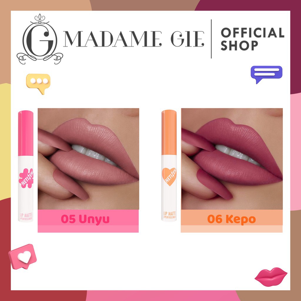 Madame Gie Netizen Lip Matte - Make Up Lipstick Original MANJA KEPO MAHMUD SANTUY LIP