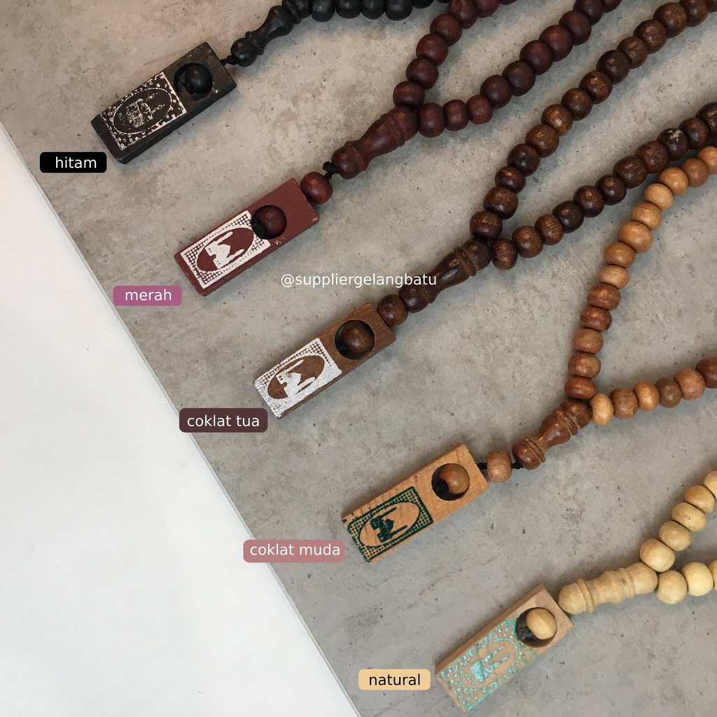 TASBIH KAYU wangi 99 BUTIR TASBIH SHOLAT SOUVENIR HAJI UMROH MUSLIM