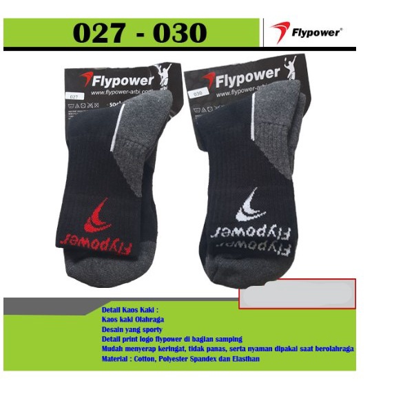 KAOS KAKI BADMINTON OLAHRAGA ORIGINAL FLYPOWER FLYPOWER 027