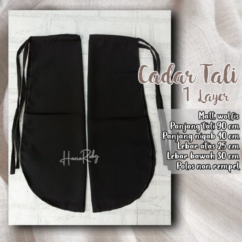 [Realpict] CADAR TALI WOLFIS 1 LAYER - NIQAB WOLVIS MURAH WARNA HITAM