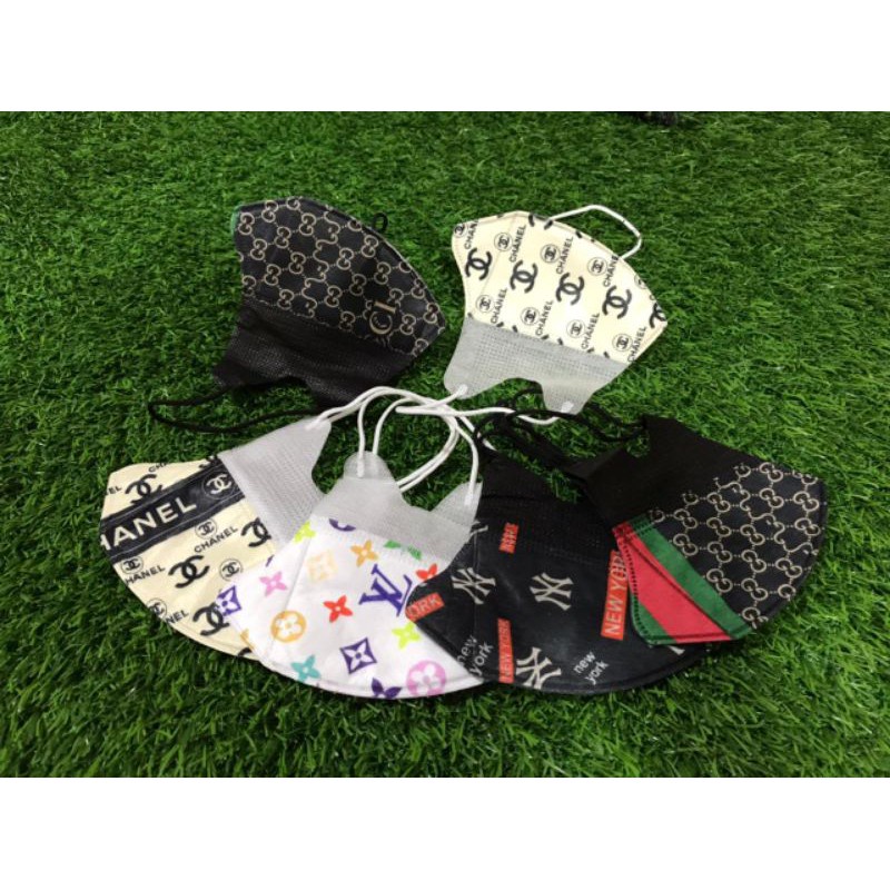 Masker DUCKBILL Garis 3PLY Motif BRANDED Premium Fashion Mask / DUCKBILL GARIS BRANDED MIX MOTIF