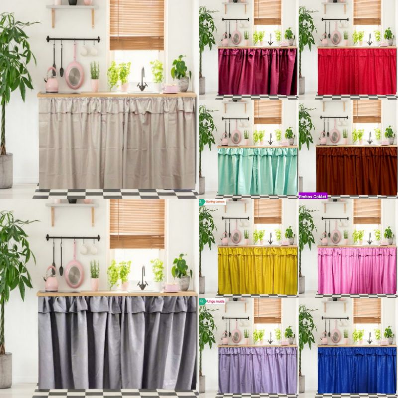 gorden kolong dapur polos embos