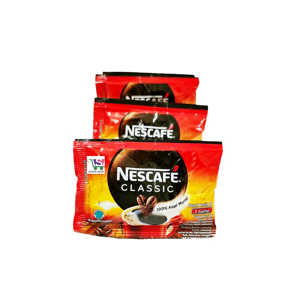 Nescafe Classic Sachet 2 Gram Kopi Murni (isi 10pcs) Dalgona Coffee