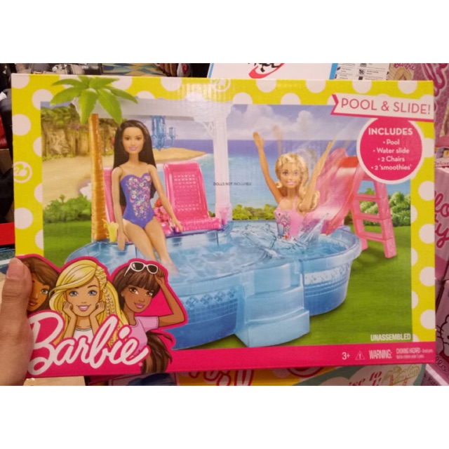 barbie glam pool with water slide