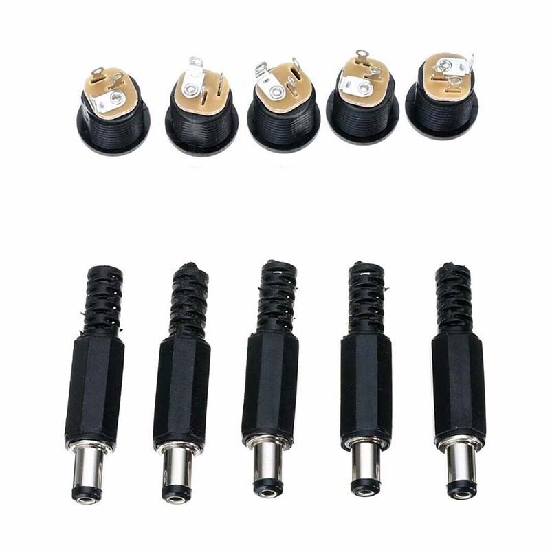 (dreamdreaming.id) 1 Set 10 Pasang Konektor Jack DC 12V 3A Male Plug + Female