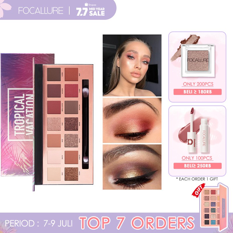 Jual Fa Focallure Tropical Vacation Eyeshadow Palette With Brush
