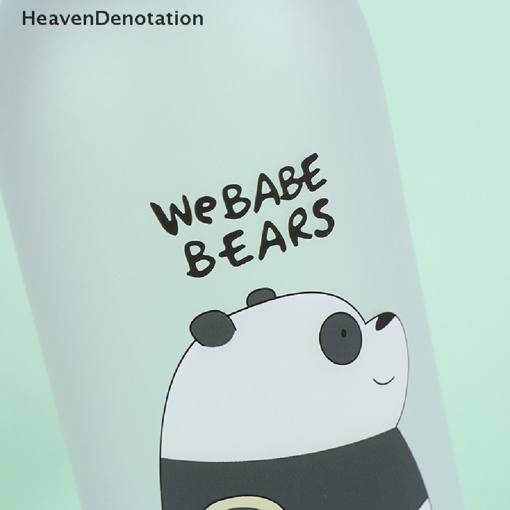 [HeavenDenotation] 1000ml Bear Pattern Transparent Plastic Bottle Cartoon Frosted Water Bottles