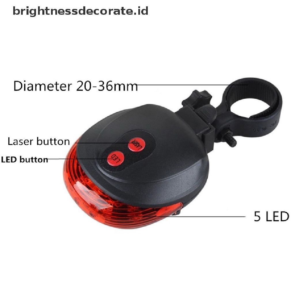 Lampu Belakang Sepeda 2 Laser Dan 5 LED Untuk Keamanan