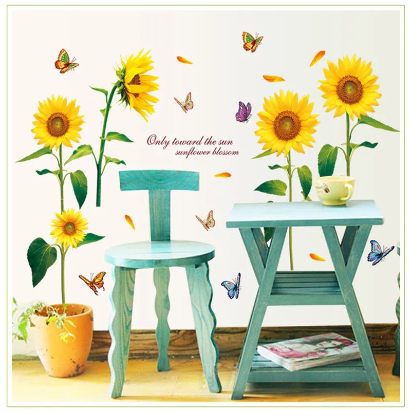 RELIZA WALL STICKER BUNGA MATAHARI SUN FLOWERS SK9122 STIKER DINDINGDINDINGp