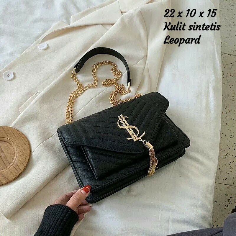 High Premium YSL Yves Saint Laurent Monogram Chain Wallet Bag FSHN_Tas Selempang Wanita Fashion