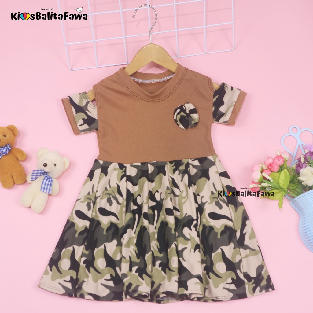 Dress Naura uk 1-2 Tahun / Balita Anak Perempuan Murah Dres Lengan Pesta Kaos Baju Motif Gaun Lucu