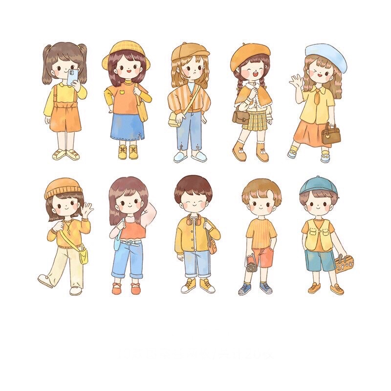 

STIKER/STICKER ORANGE DRESS / Aesthetic stiker/Journaling/Decorating/Paper sticker/Scrapbook/DIY Crafts