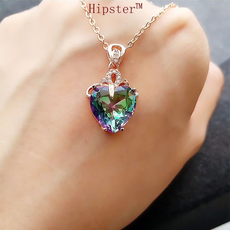 Hot Fashion Romantic Colorful Love Pendant Necklace