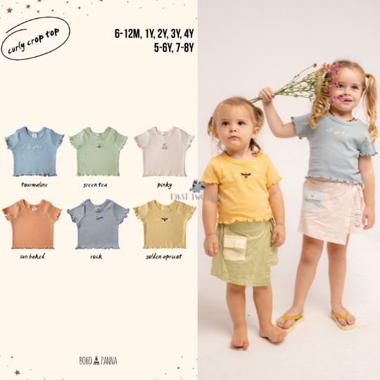 Bohopanna - Curly Crop Top X The Overtee / Kaos Crop Top Anak