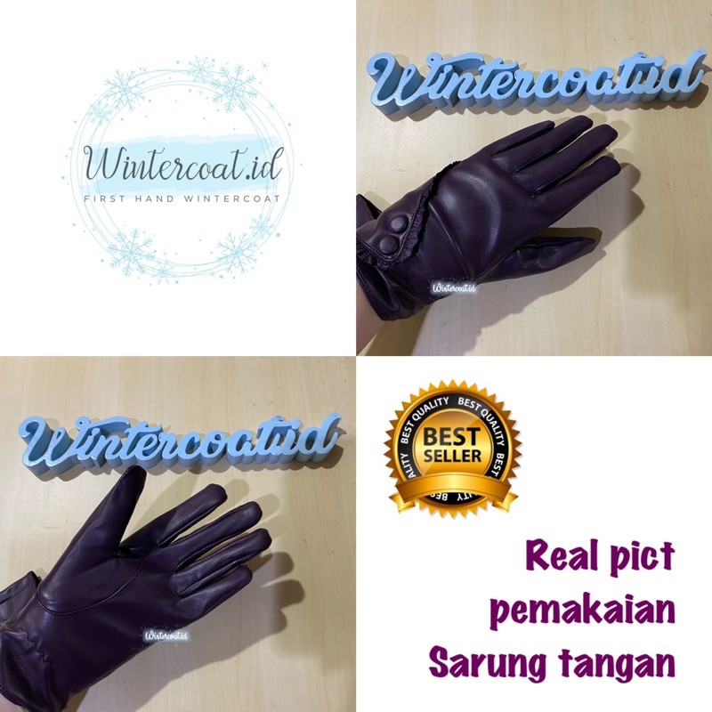 Sarung tangan kulit wanita winter leather gloves woman cewek touchscreen hangat import