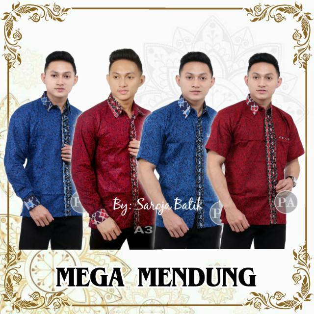 FLASH SALE • SERAGAM BATIK • SERAGAM KANTOR • SUPER DISKON •  KEMEJA BATIK • Mega Mendung Merah