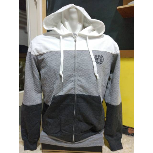 nevada jaket hoodie grey / putih - M