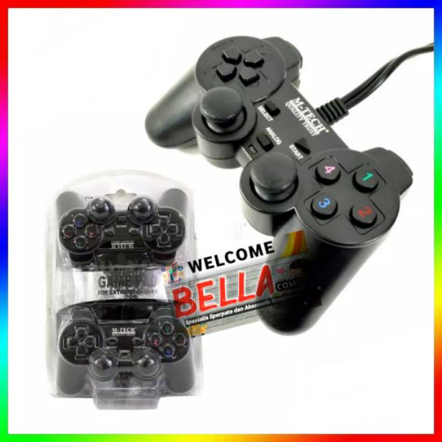 STICK STIK PS PC/GAMEPAD JOYSTICK USB DOUBLE ITEM STICK PS PC MTECH / M TECH TERMURAH - Hitam