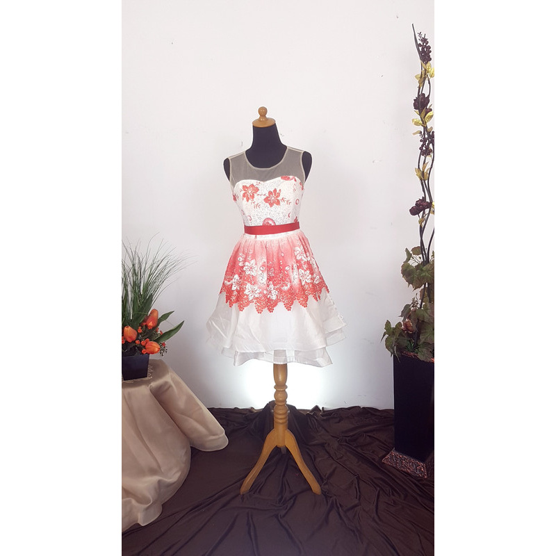 Dress One Piece Wanita Putih Brokat 19072 NW