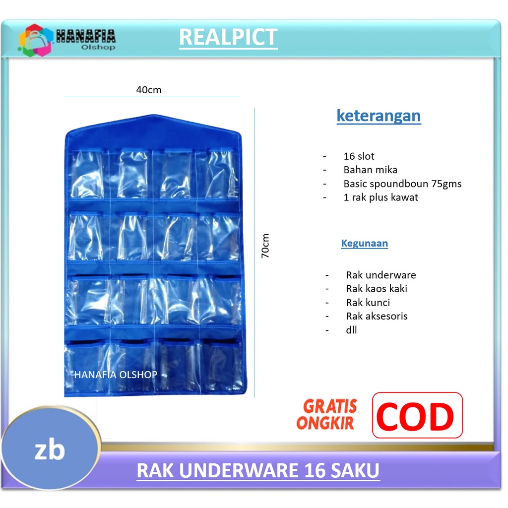 (KUALITAS PREMIUM)RAK UNDERWEAR GANTUNG / RAK KAOS KAKI / RAK UNDERWARE POLOS