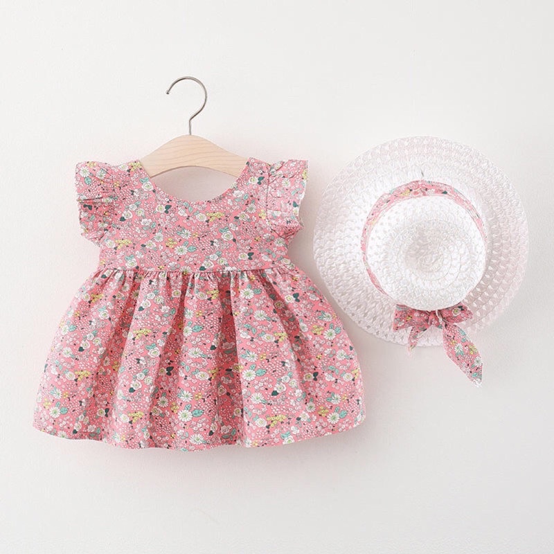 Dress Anak Perempuan Bahan Katun Gratis Topi Lucu Dress Anak Cewe Bahan Katun Import Premium Quality Rok Terusan Anak Bayi Lucu Dress Anak Murah