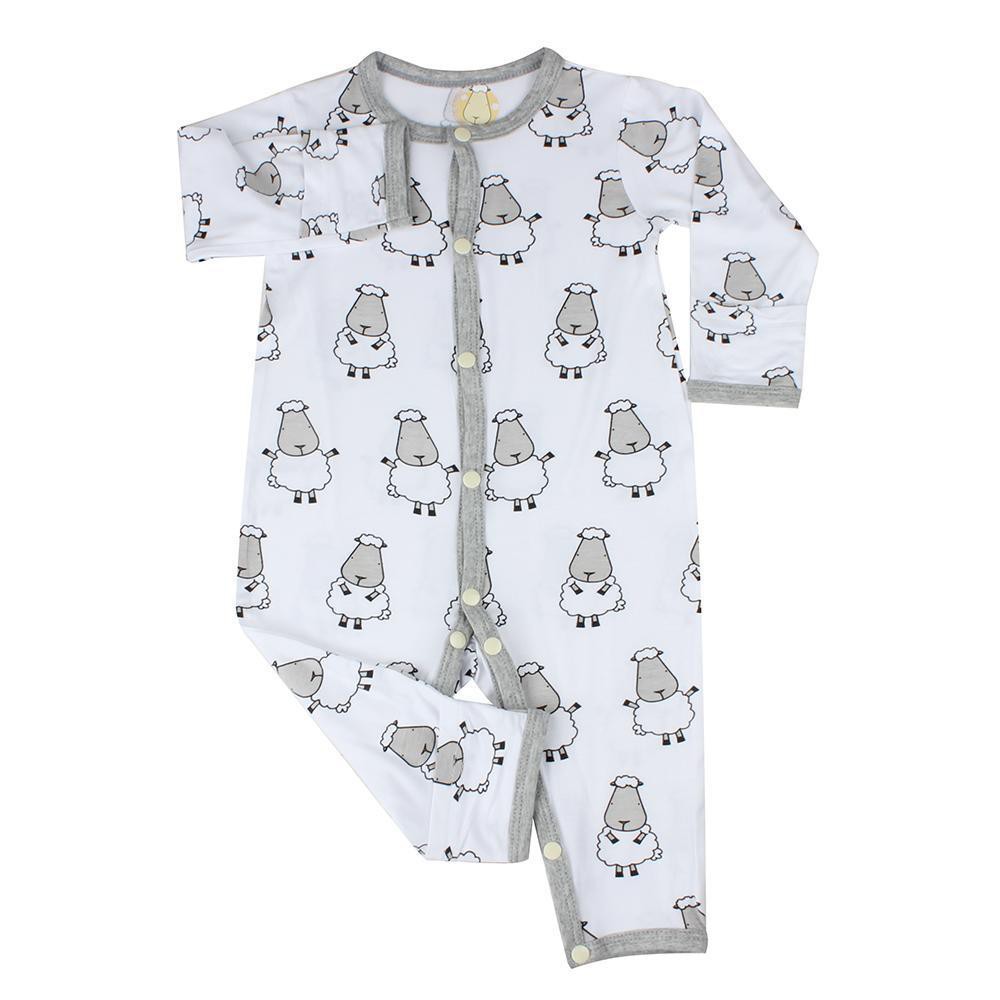 BaabaaSheeps Romper White Big Sheepz Romper Bayi