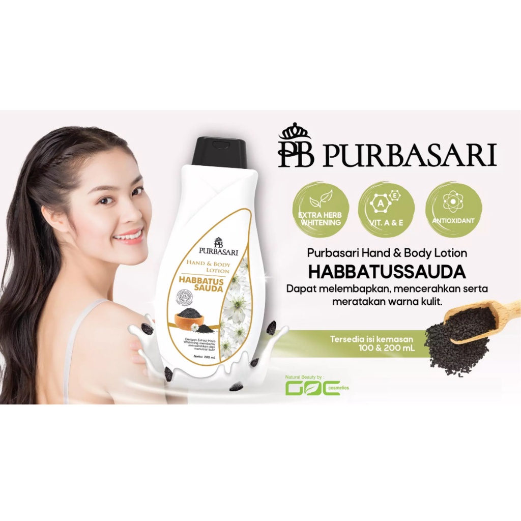 Purbasari Hand &amp; Body Lotion Habbatussauda 100ml/200ml