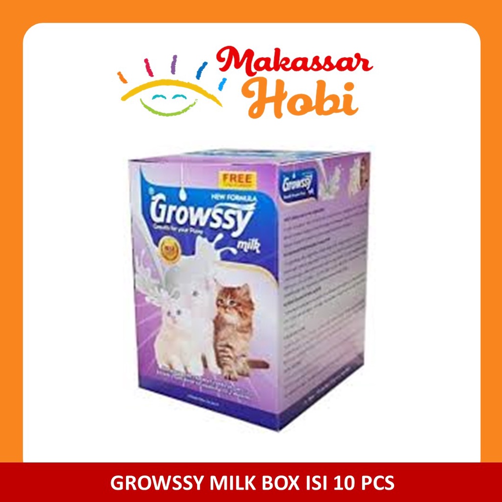 Growssy Susu Anak Kucing 1 Box Dus isi 10 + Free Sachet Milk Growsy