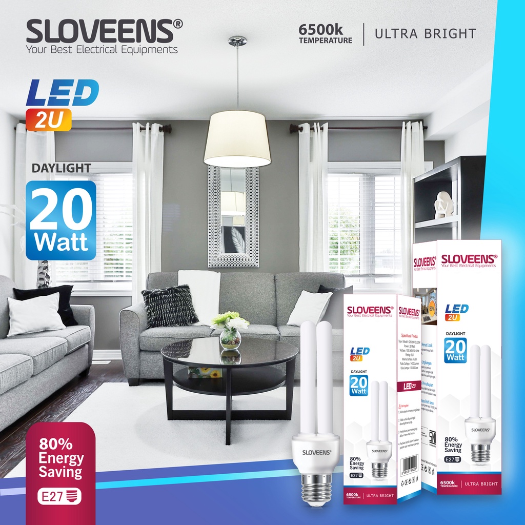 [COD] BOHLAM LAMPU HEMAT ENERGI LED 2 JARI MERK SLOVEENS ORIGINAL BER SNI RESMI ! 20 WATT PROMO - LAGI MURAH FREE ONGKIR