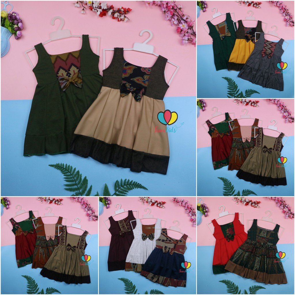 Dress Aurora uk 3-4 Tahun / Baju Anak Perempuan Yukensi Murah Adem Pakaian Pesta Gaun Dres Batik