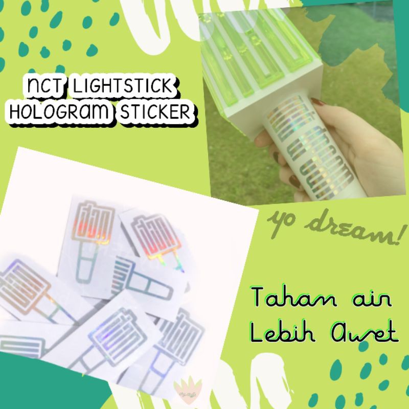 NCT DREAM NCT 127 STICKER HOLOGRAM (LIGHTSTICK, NAME, LOGO NCT 2018) KPOP HOLOGRAM STICKER