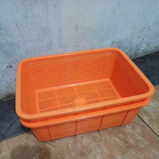 Keranjang Plastik Peniris Buah-buahan Serbaguna Square Baket Small Bw-26 Tempat Sayuran Murah