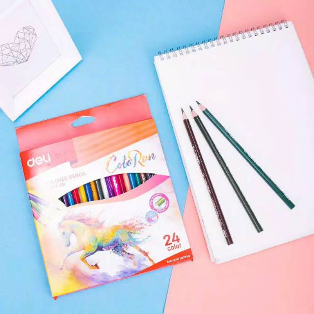 

[DUNIA ATK]COLOR PENCIL / PENSIL WARNA DELI RUN 24 WARNA PANJANG EC00320
