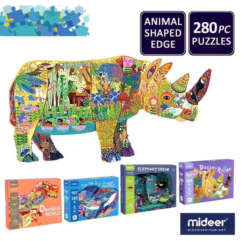 Mideer Puzzle Big Animal 280pcs /Dinosaur Puzzle /Rhinosaur Puzzle