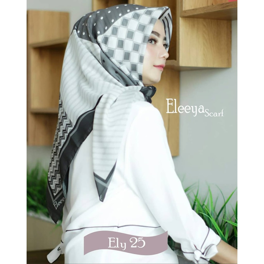 HIJAB SEGIEMPAT MOTIF ELY 25 || Eleeya Scraf